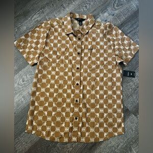 RVCA Kimura Short Sleeve Button Down Shirt- Size Large